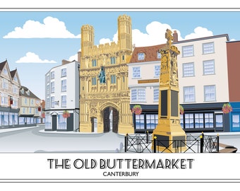 Canterbury Historic City By Southern Railway Vintage Old Retro Poster Picture