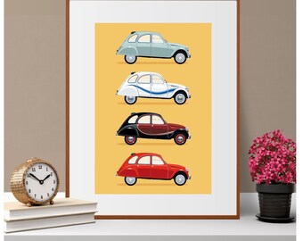 シトロエン CITROEN 7 CV　/アノニマス/アートポスター クラシックカー シトロエン（Citroën）白鳥ロゴ 1933年