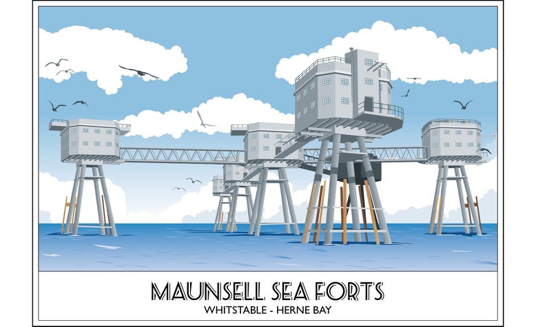 The Maunsell Sea Forts Herne Bay Whitstable Kent - Etsy