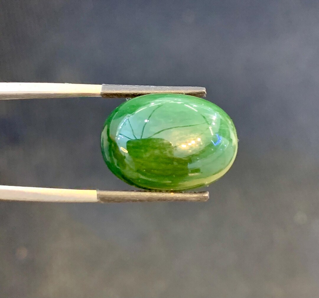 Natural Loose Gemstone Nephrite 18.48 Ct’s. 0val Cabochone 19x13x8mm ...