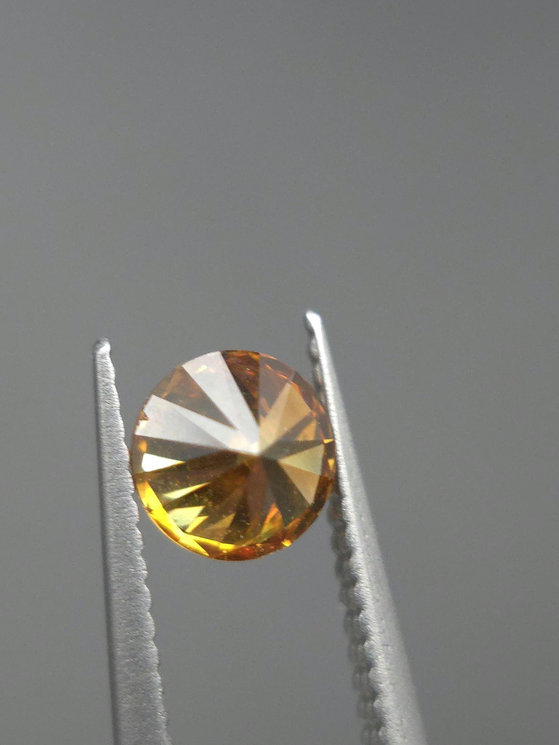 Fancy Vivid Orange Yellow Diamond - 0.41ct - HRD Report - Etsy