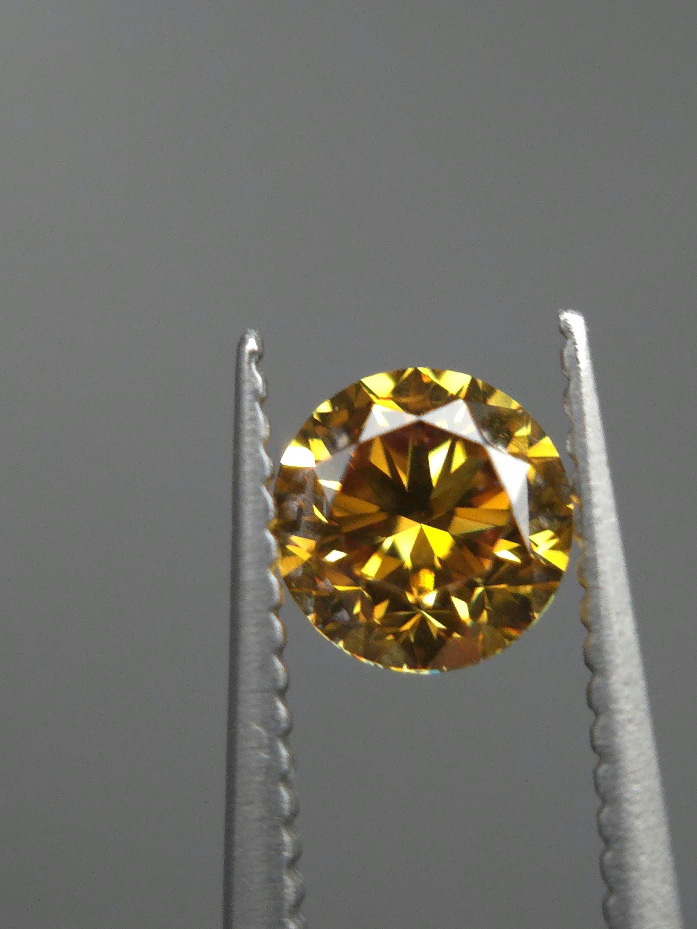 Fancy Vivid Orange Yellow Diamond - 0.41ct - HRD Report - Etsy