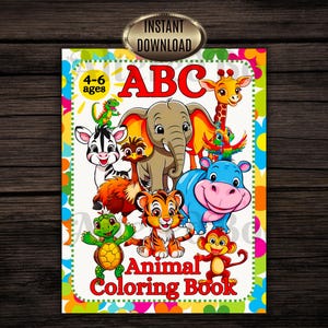Printable ABC Zoo Coloring Pages| Alphabet Animals Coloring Book for Kindergarten & 1st Grade| Numbers Activity Pages| Instant Download PDF