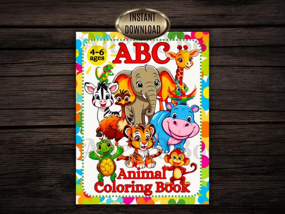 Printable ABC Zoo Coloring Pages| Alphabet Animals Coloring Book for Kindergarten & 1st Grade| Numbers Activity Pages| Instant Download PDF