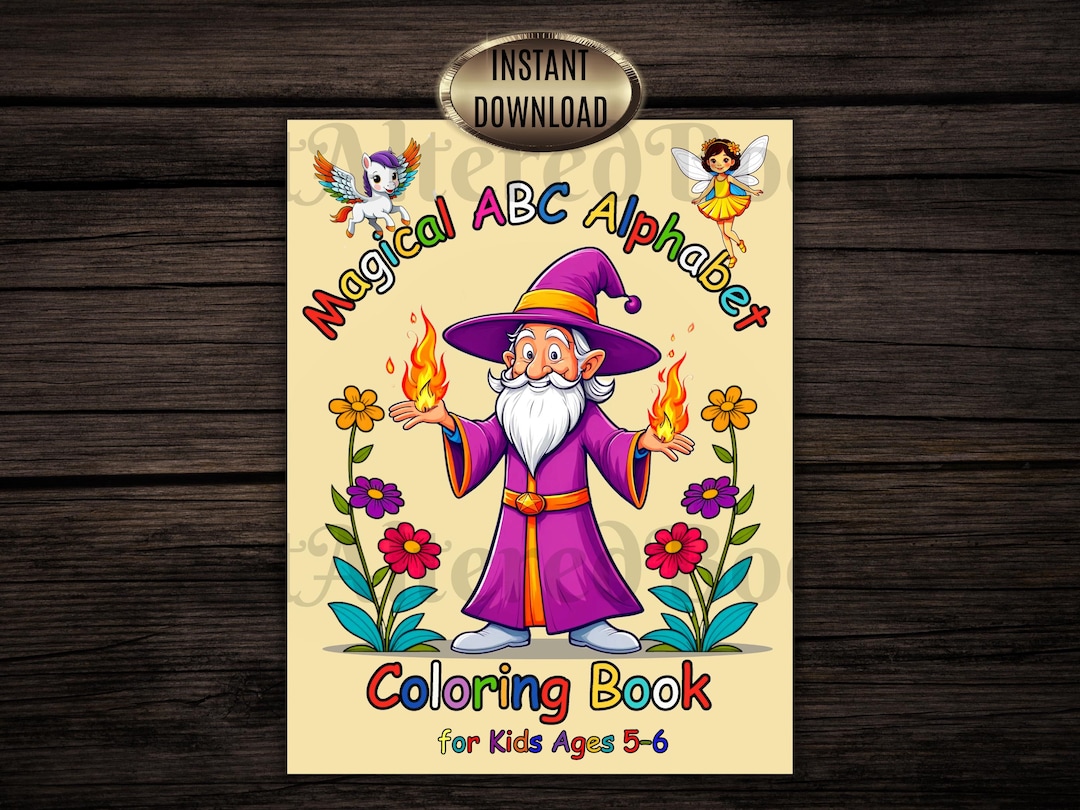 Printable Magical ABC and Numbers Coloring Pages for Kids| Alphabet ...