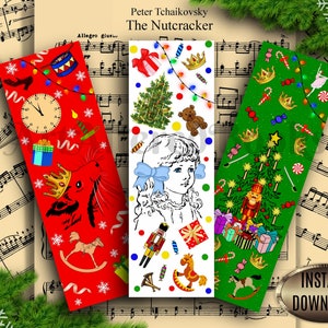 Nutcracker Bookmarks| Christmas Printable Bookmark Set| Cute Kids Bookmarks| DIY Bookmarks| Instant Download