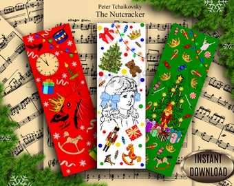 Nutcracker Bookmarks| Christmas Printable Bookmark Set| Cute Kids Bookmarks| DIY Bookmarks| Instant Download