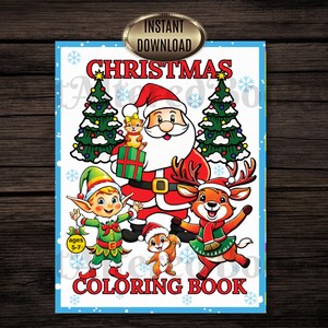 Cute Christmas Coloring Pages Set for Kids Ages 5–7 – Printable Holiday Coloring Book, Instant Download