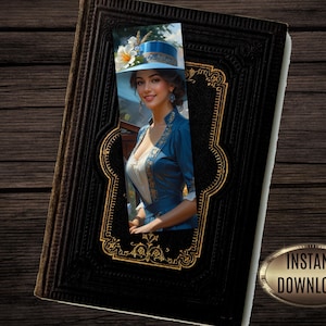 Victorian Lady Bookmarks: Vintage Women in Hats (PDF, Set of 28) image 5