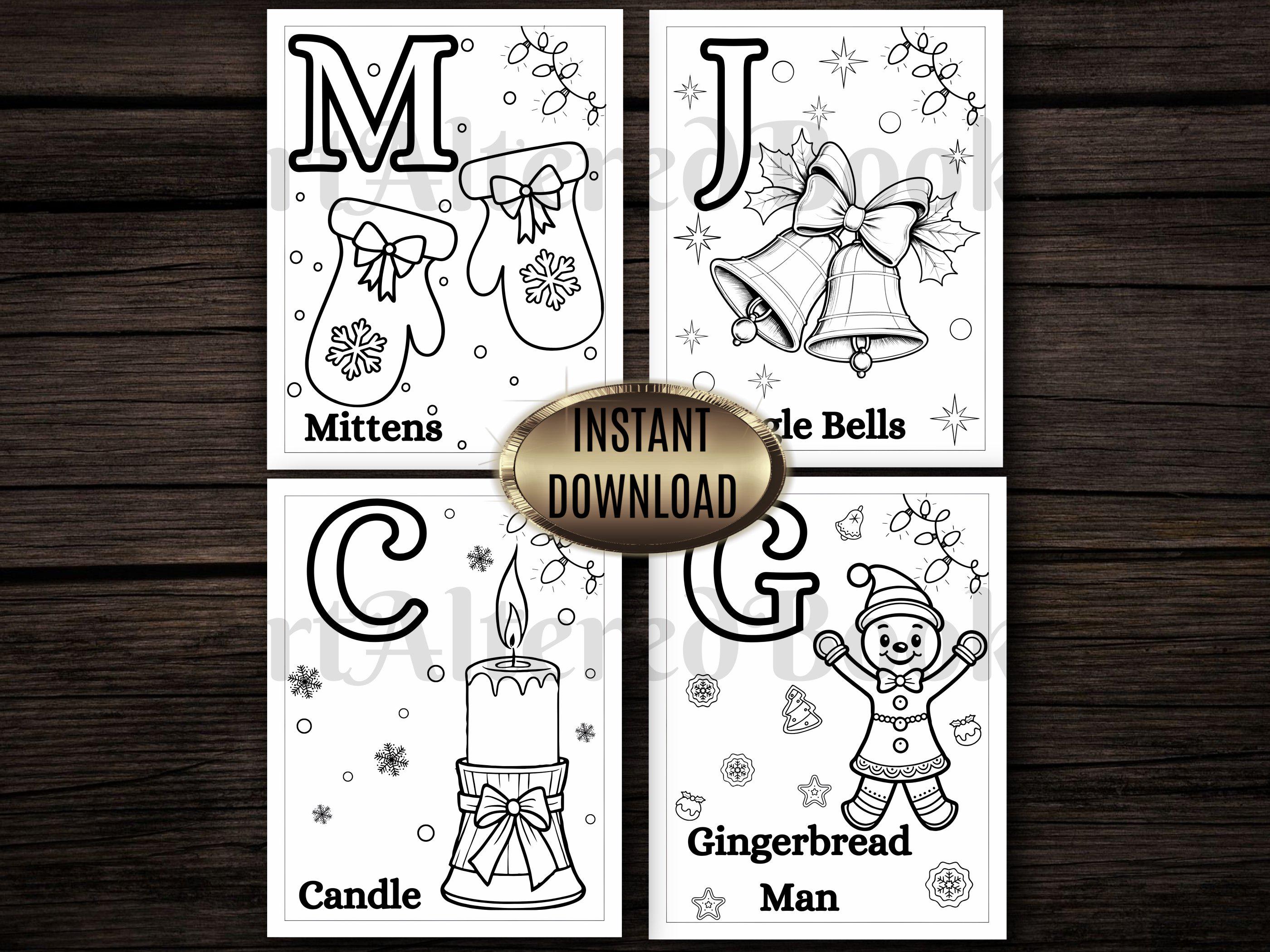 Printable christmas abc coloring pages for kids christmas activity book