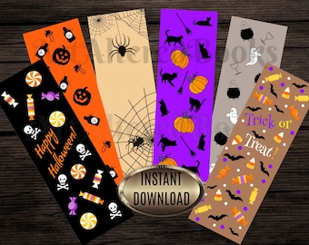 Halloween Bookmarks: Spooky Trick or Treat Designs (Digital Download)