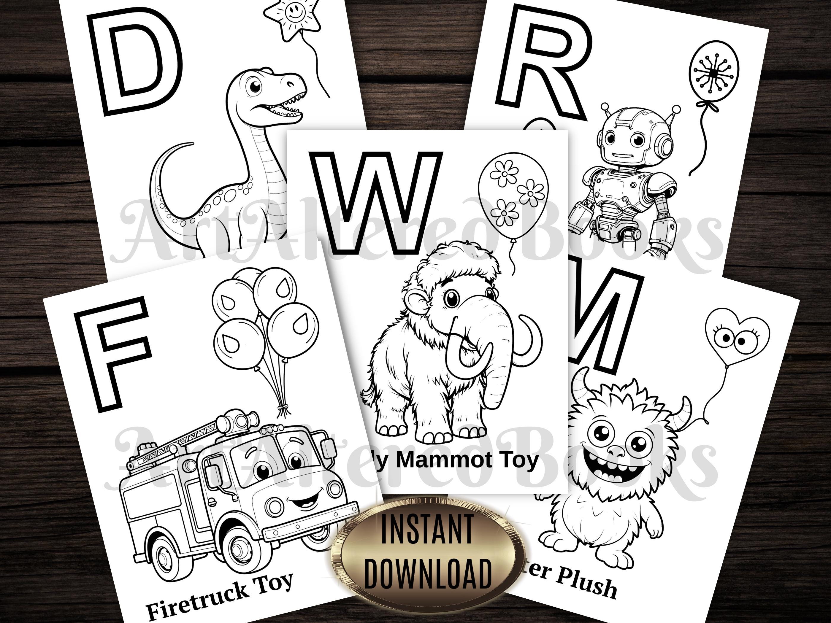 Printable ABC Toy Friends Coloring Activity Book for Kids 4-6 Ages ...