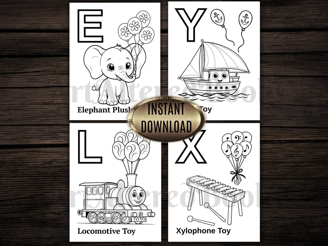 Printable ABC Toy Friends Coloring Activity Book for Kids 4-6 Ages ...