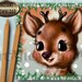 Printable Merry Christmas Baby Deer Card and Stickers Sweet Fawn Card ...