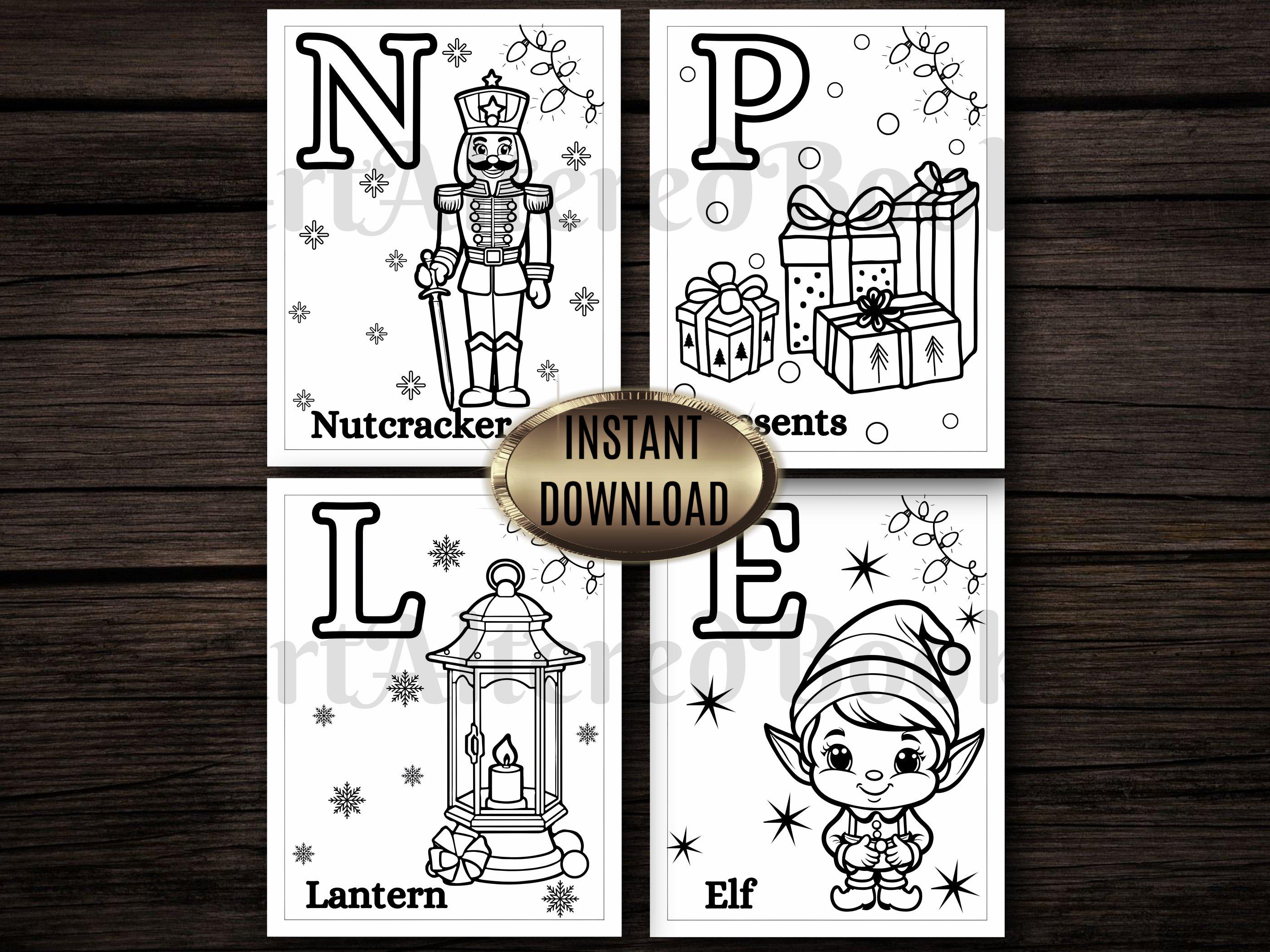 Printable Christmas ABC Coloring Pages for Kids Christmas Activity Book