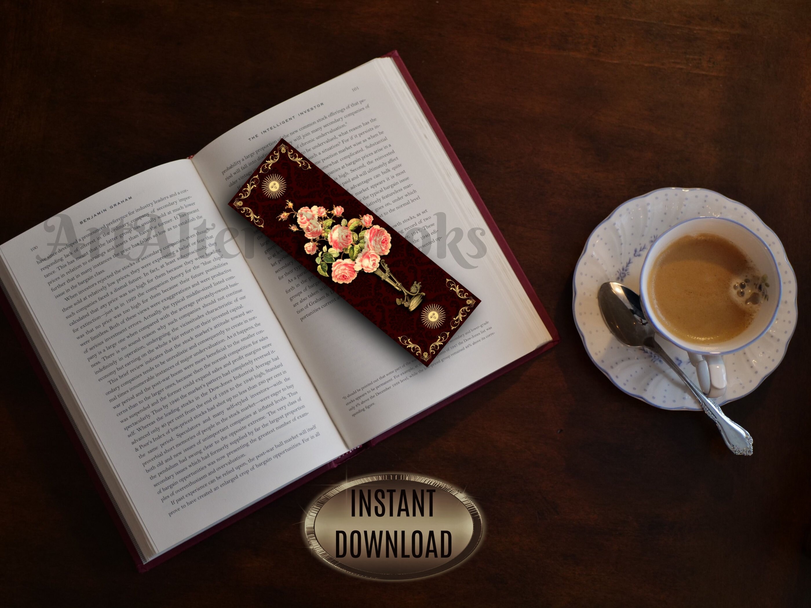 Set of Victorian Printable Bookmarks Floral Bookmarks - Etsy