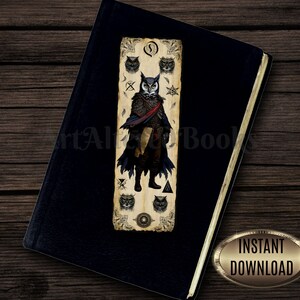 May include: A printable bookmark featuring an owl wearing a cloak and holding a scroll. The owl is surrounded by various symbols and the text "Instant Download" is visible in the lower right corner.