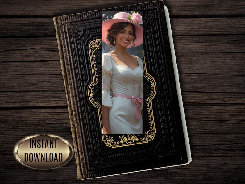 Victorian Lady Bookmarks: Vintage Women in Hats (PDF, Set of 28) image 3