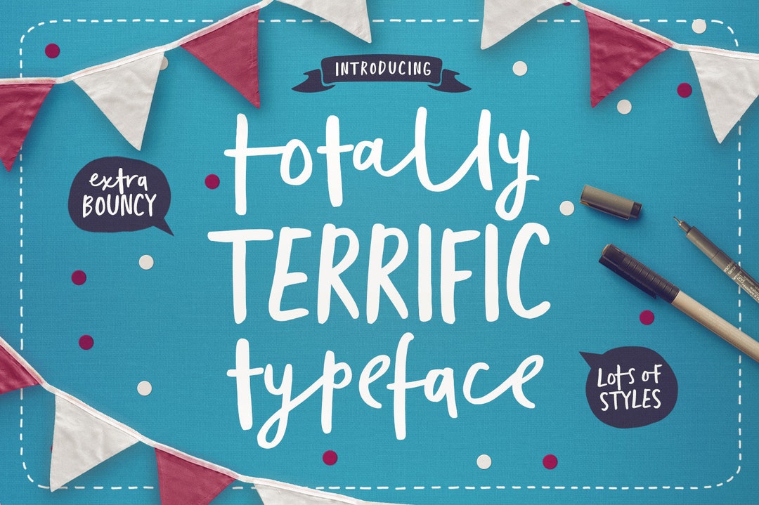 Fun Fonts Typescript Totally Terrific Typeface - Fun Digital Font, Bouncy Font, Playful ...