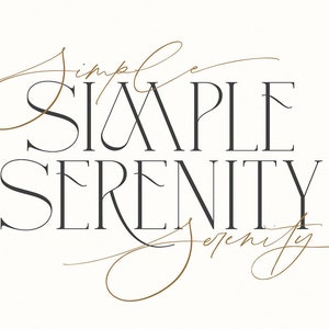 Simple Serenity Font Duo - Font digitali serif e script, calligrafia moderna, per loghi, inviti, matrimoni