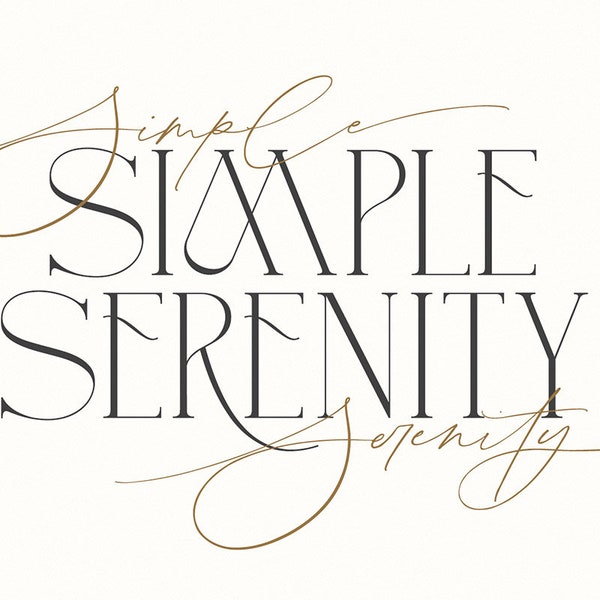 Simple Serenity Font Duo - Digital Serif and Script Fonts, Modern Calligraphy, for Logos, Invites, Wedding