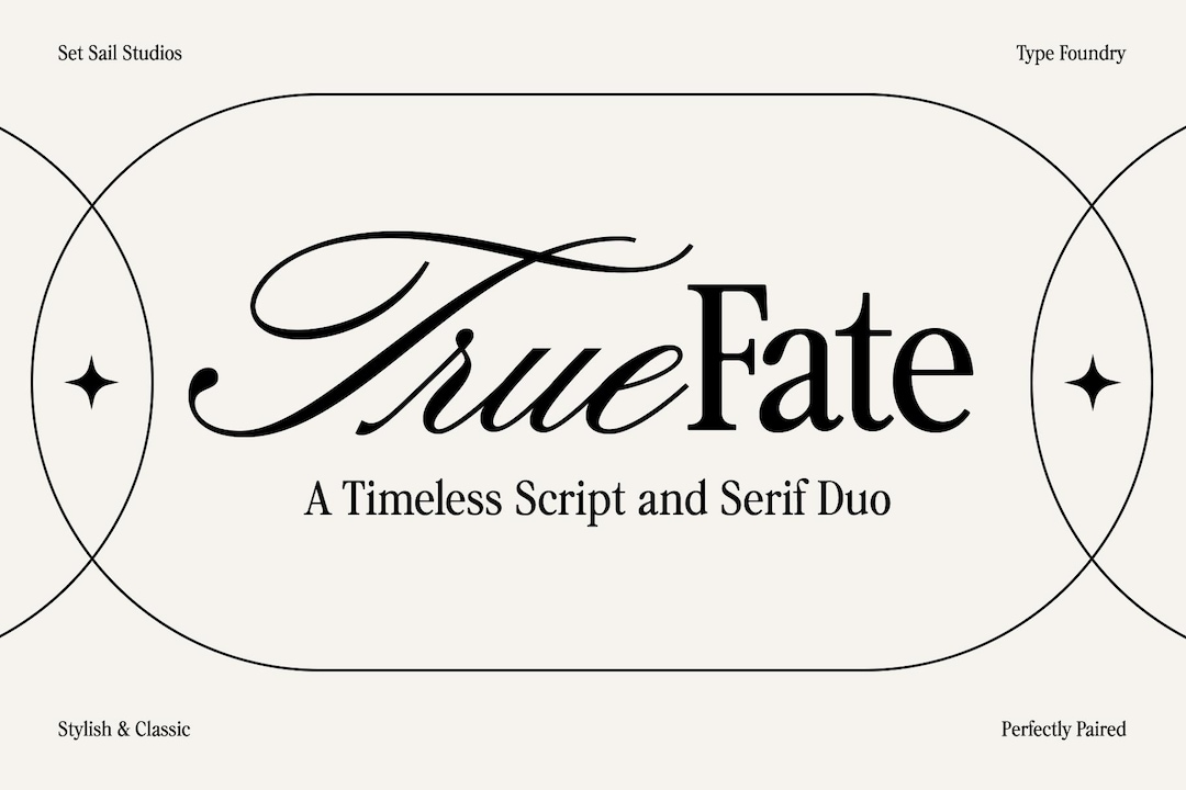 True Scripts Logo True Fate Font Duo - Script and Serif Fonts for Elegant and Stylish ...