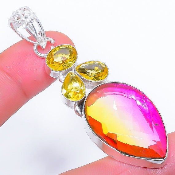 Bi-Color Tourmaline Peridot Gemstone 925 Sterling Silver Jewelry Bracelet