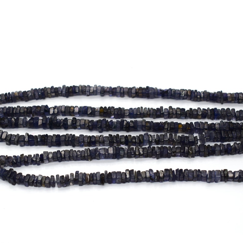 1 Strand Genuine Iolite Thin Sqaure Smooth Chips  Beads 4mmx5mm  Gemstone Beads 8  Inches Grade AAA rectangle Loose Beads B342