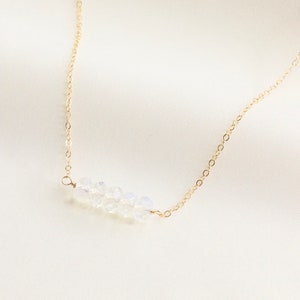 Dainty Opal Necklace / Tiny Opalite / Synthetic Opal / 14k Gold Filled / Everyday Necklace / Layering Necklace / Choker / October Birthstone