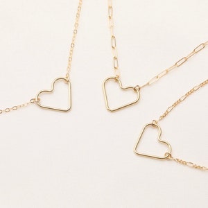 Gold Filled Heart Necklace / Heart Choker / Gold Heart Necklace / Love Necklace / Minimal Necklace / Layering Necklace / Heart Charm