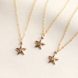 Gold Filled Star Necklace, Dainty Necklace, Celestial Necklace, Gold Star Necklace, Star Jewelry, Star Choker, Gold Necklace, Gift for Her