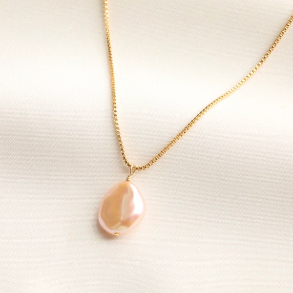 Pink Pearl Necklace - Etsy