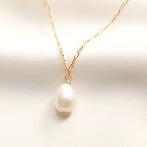 Gold Filled Baroque Pearl Link Chain Necklace Gold Pearl - Etsy