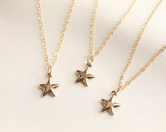 14k Gold Filled Star Necklace: Dainty Celestial Jewelry