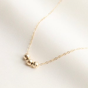 Simple Gold Bead Necklace / Everyday Necklace / Choker / Ball Necklace / Layering / Simple Necklace / 14k Gold Filled