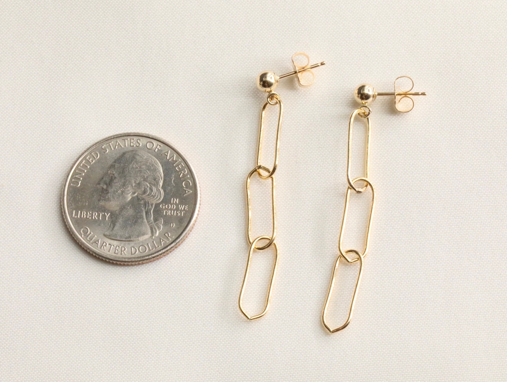 Gold Filled Paper Clip Earrings Simple Earrings Paperclip Etsy