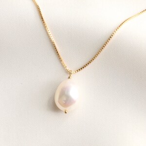 Gold Filled Large Baroque Pearl Necklace, Pearl Jewelry, White Pearl ...