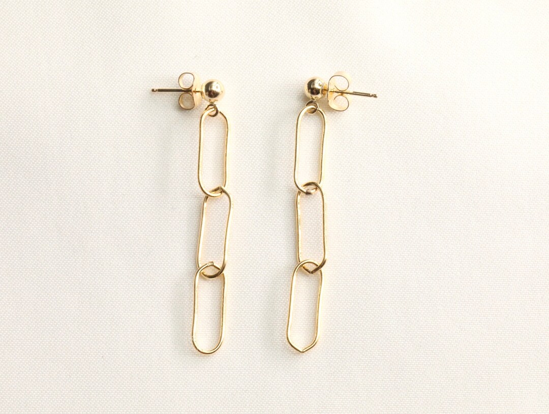 Gold Filled Paper Clip Earrings, Simple Earrings, Paperclip, Modern