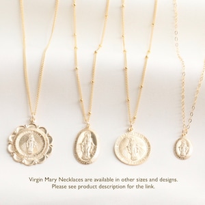 14k Gold Filled Virgin Mary Oval Necklace / Religious Necklace / Miraculous Medal / Catholic Necklace / Protection Necklace / Catholic Gift image 10