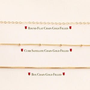 Dainty Gold Filled Chain Necklace: Round Flat, Curb, Box, Satellite Cable