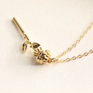 Gold Filled Rose Necklace, Flower Necklace, Rose Jewelry, Floral Necklace, Rose Gold Necklace, Rose Charm, Gold Necklace, Layering Necklace
