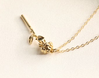 Collier pendentif rose gold filled : bijoux floraux