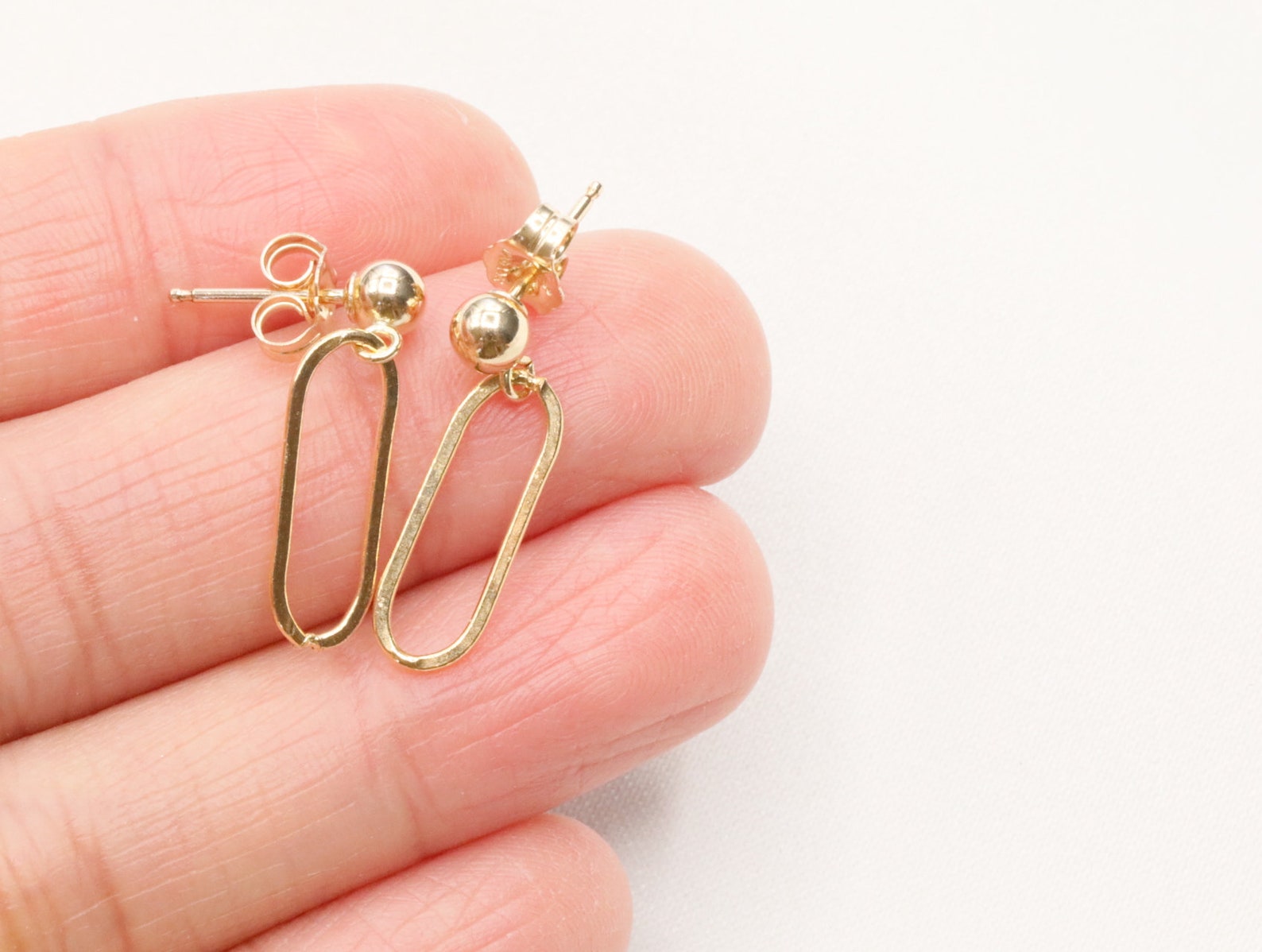 Paperclip Earrings Gold Filled Dainty Earrings Simple Etsy