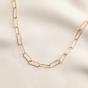Gold Filled Chain Necklace, Gold Link Necklace, Chain Necklace, Paper Clip Chain, Thick Chunky Necklace, Gold Choker Necklace, Layering