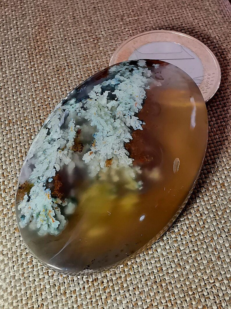 Natural Brown Moss Agate Amazing Design | Etsy