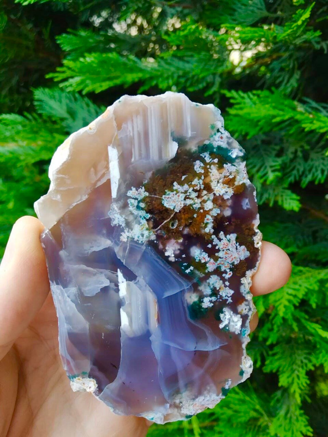Natural Purple Moss Agate natural Purple agate slice Etsy