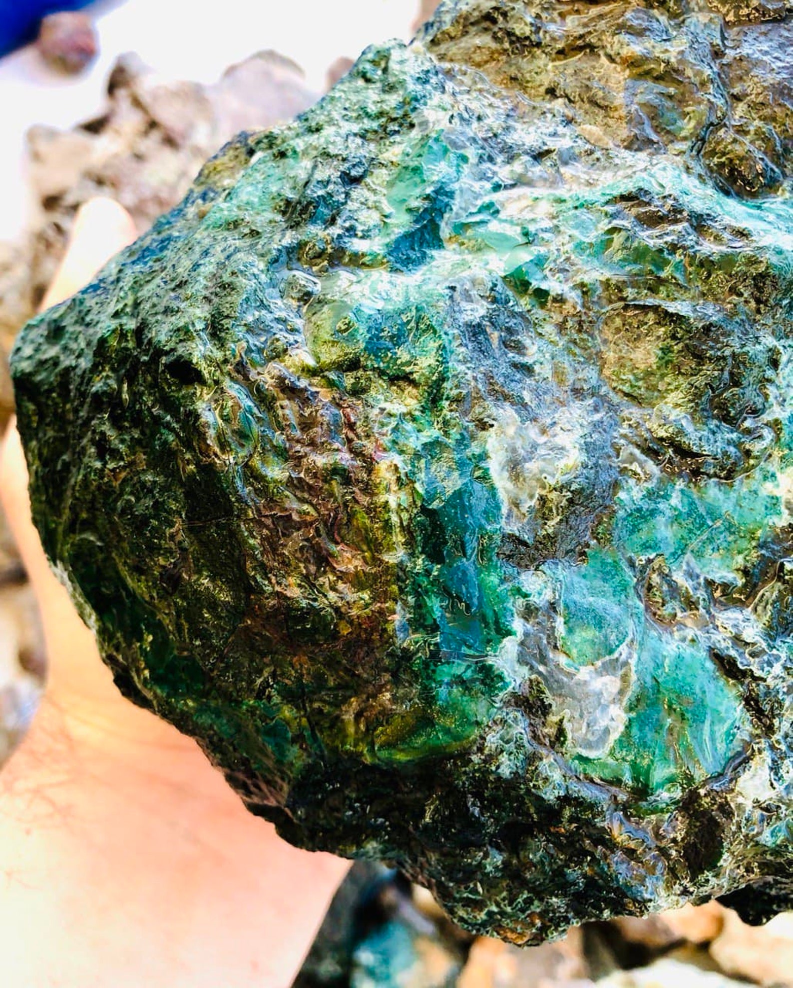 Raw ore Stone Green Moss Agate plume Stone Autumn Agate Etsy