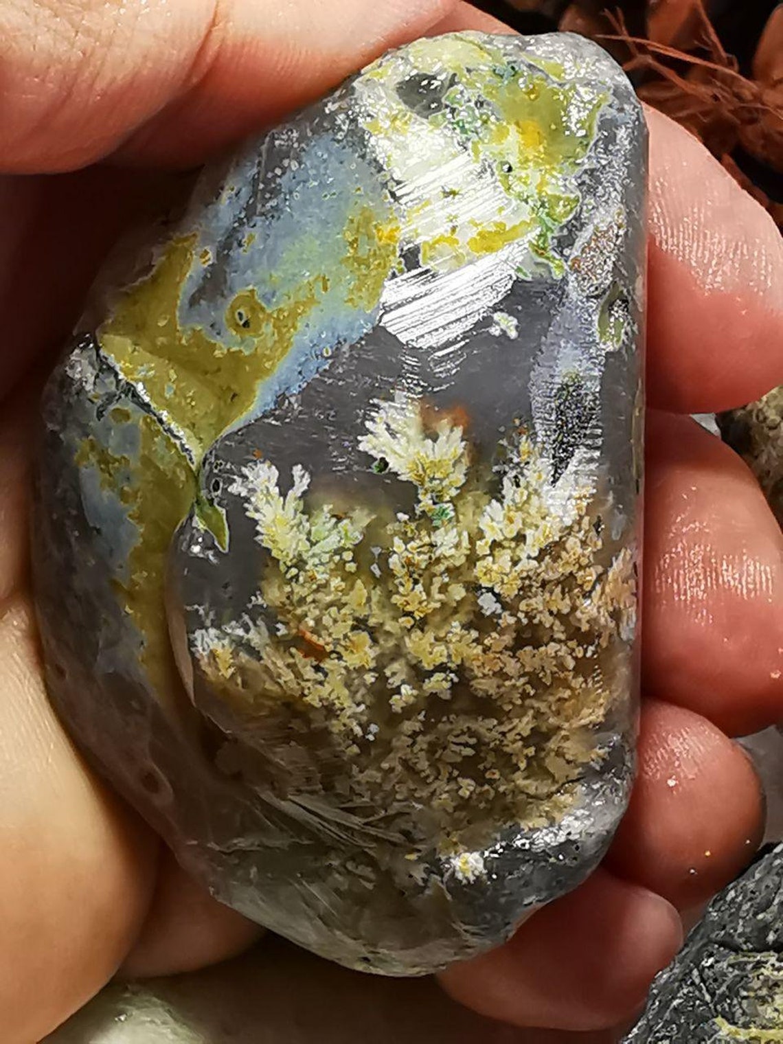 Raw ore Stone Moss Agate Spring plume Stone Wholesale KG | Etsy