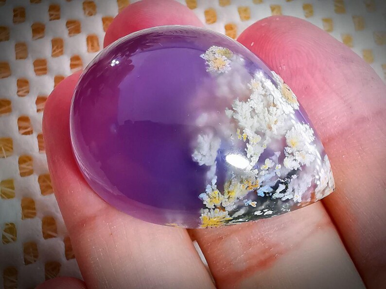 Purple Moss Agate Stone Classic Stylish Design | Etsy