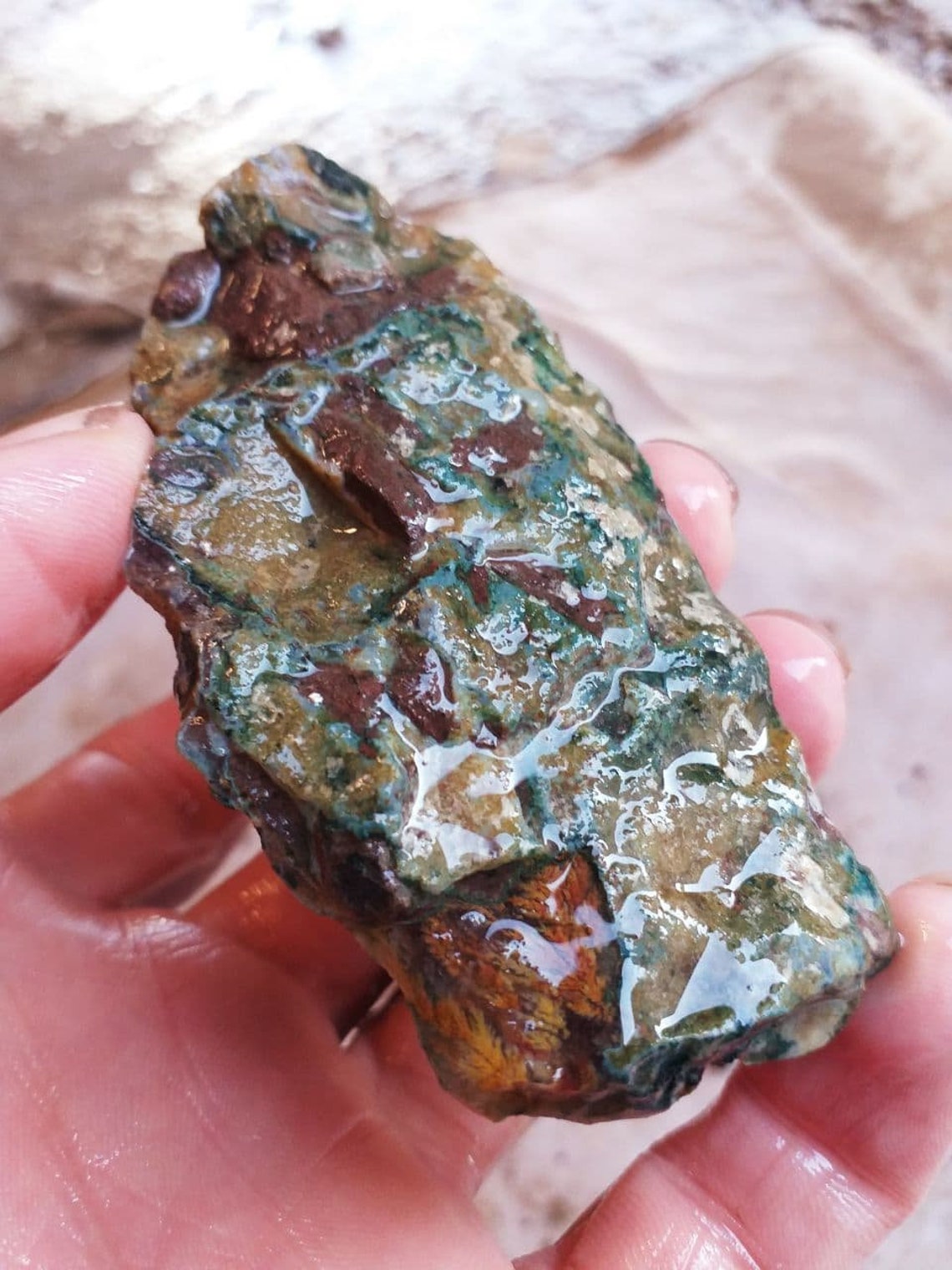 Raw ore Stone Moss Agate Spring plume Stone Wholesale KG | Etsy